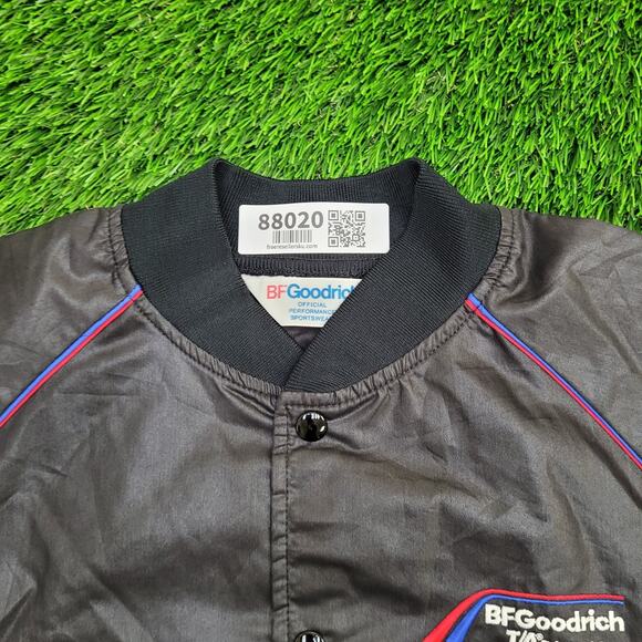 Vintage 80s BFGoodrich Racing Jacket Large 23x23 Boxy Crop Black Raglan - Picture 2 of 12